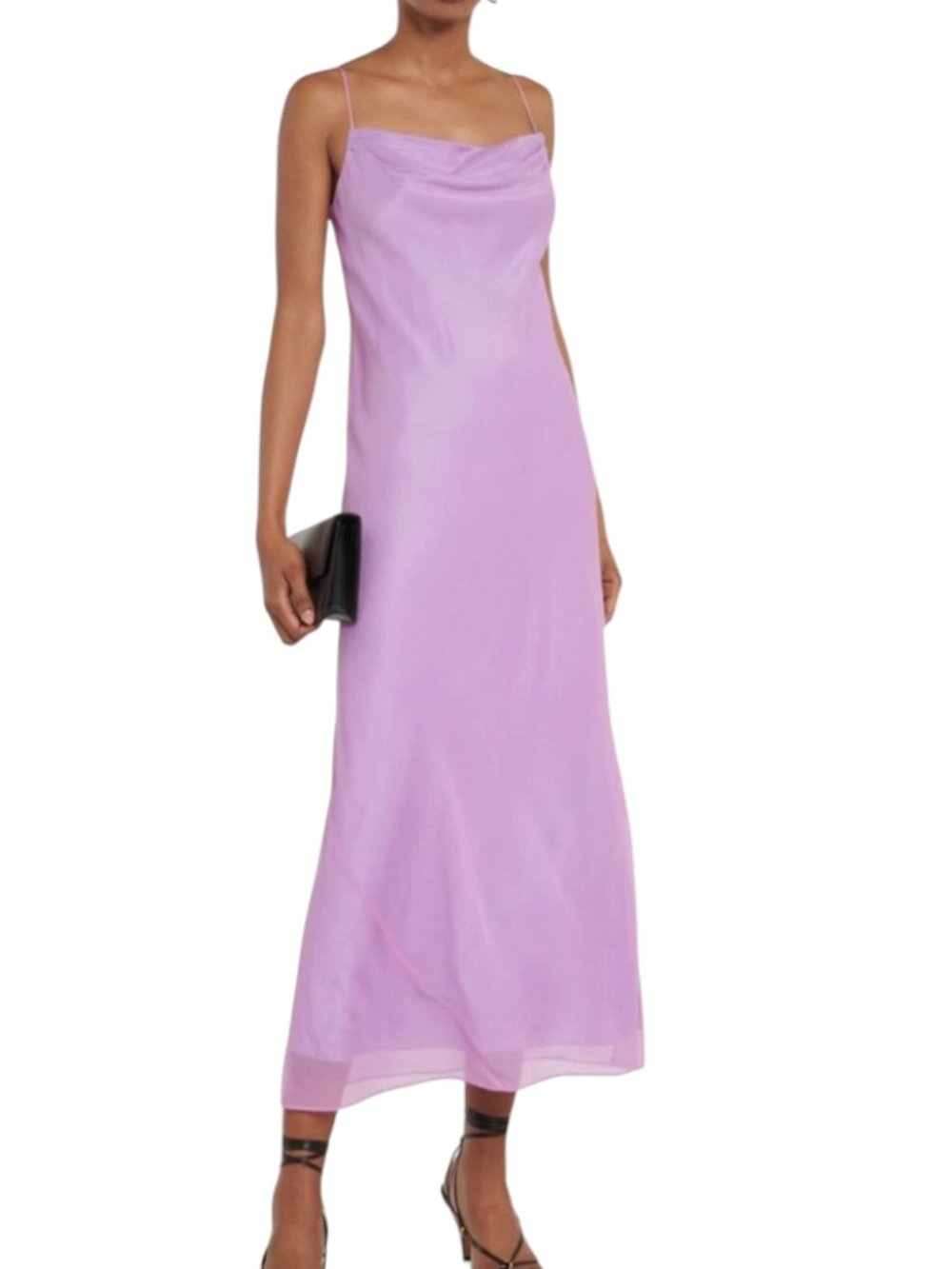 Vince Silk Chiffon Slip Dress Spaghetti Strap Purple Lavender XL NWT
